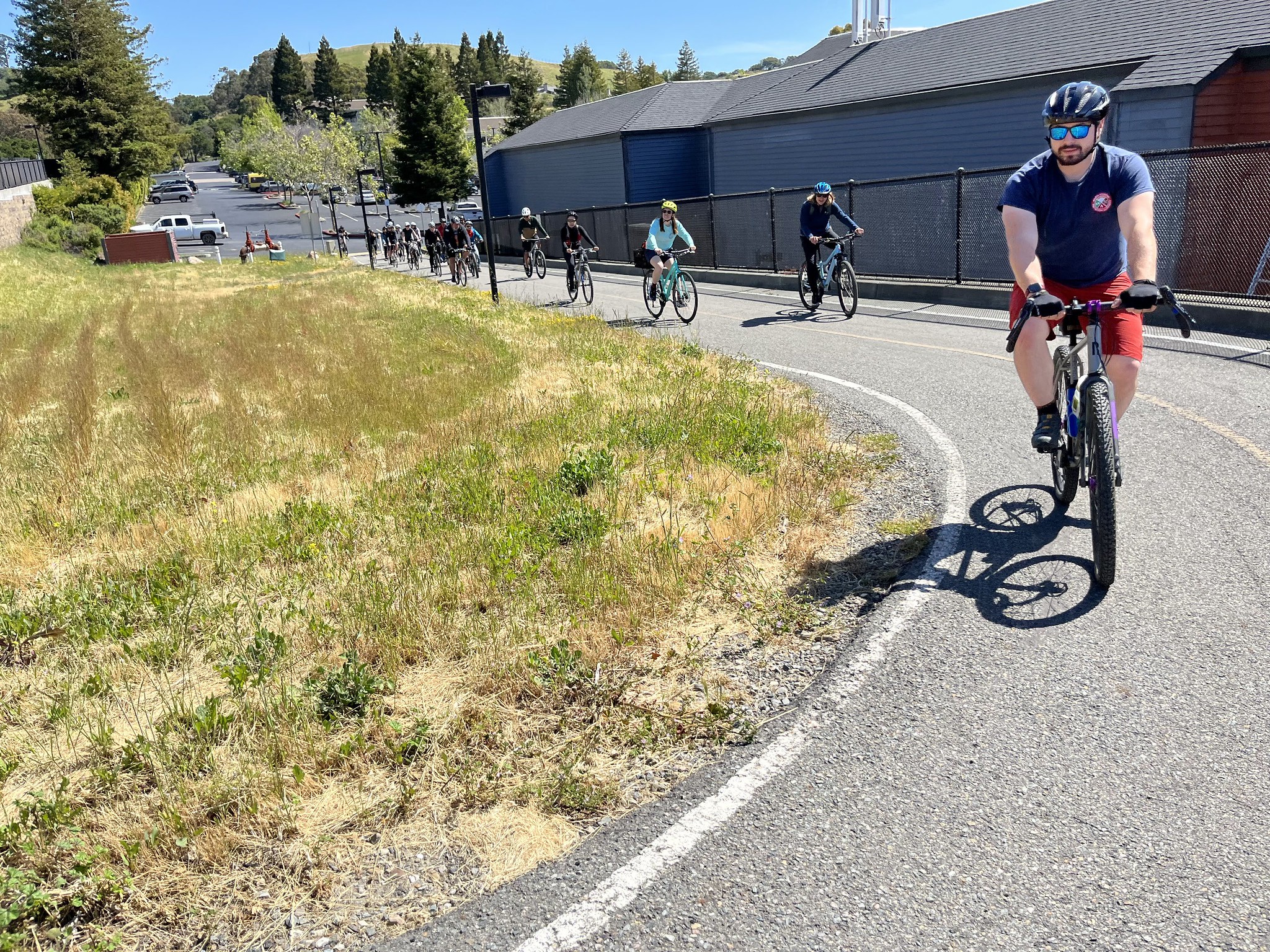 Bikers riding in Marin